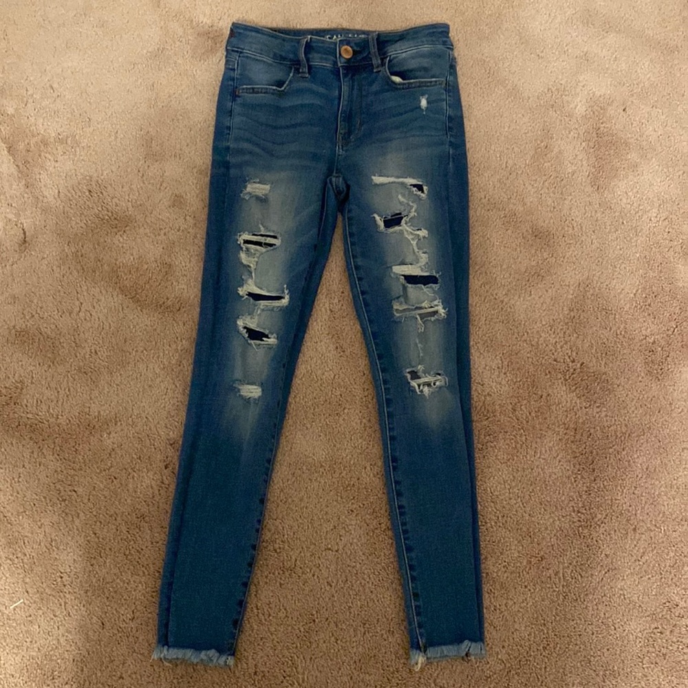 American Eagle Hi-Rise Ripped Jeggings